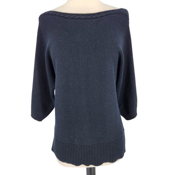 Michael Kors Angora Blend Cable Knit Boat Neck Sweater Size Large - Picture 1 of 7